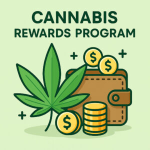 Illustration of cannabis rewards points program by Cheap Bud Cannabis